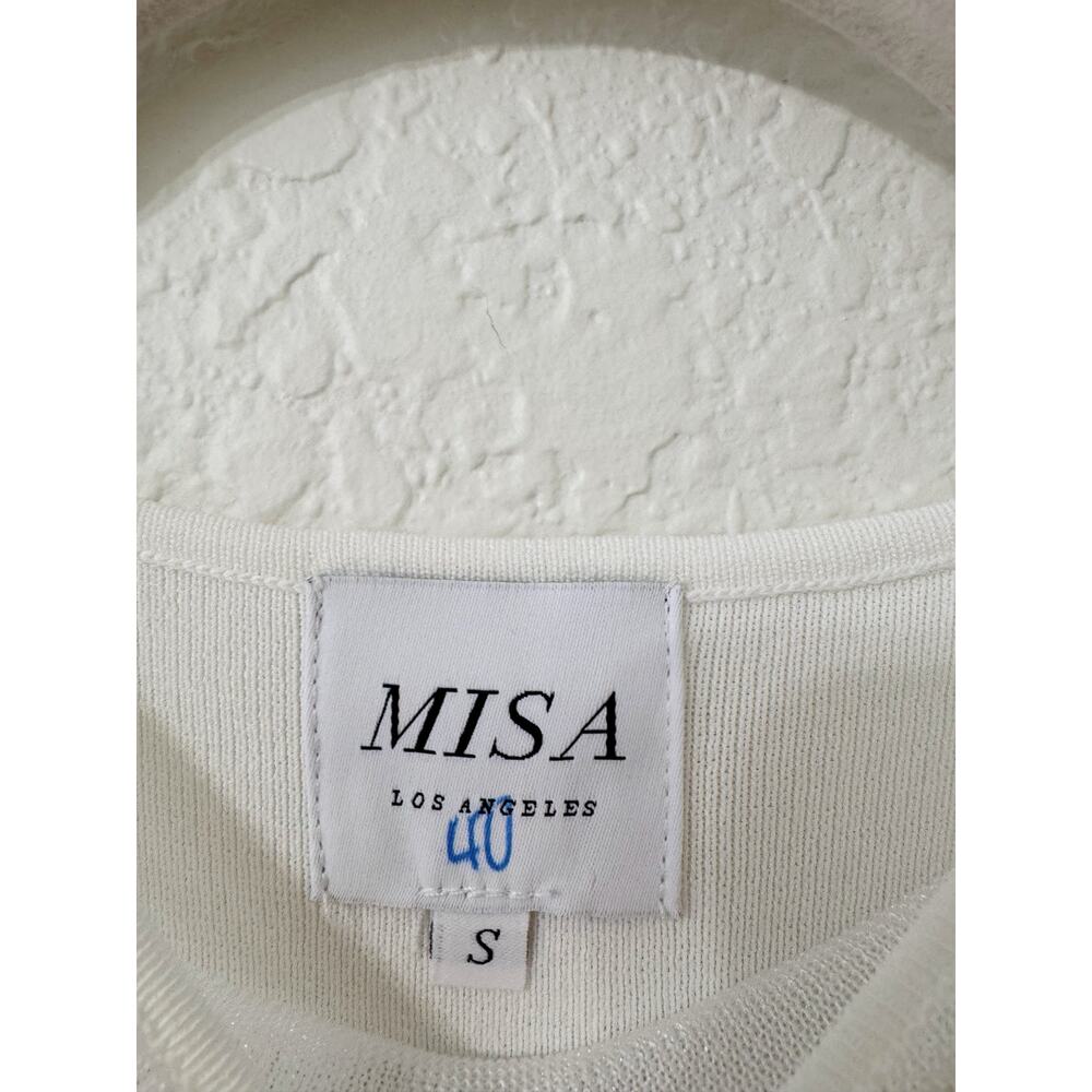 MISA Los Angeles Lura Ivory Knit Sleeveless Cutout Maxi Dress Size Small - Picture 4 of 5